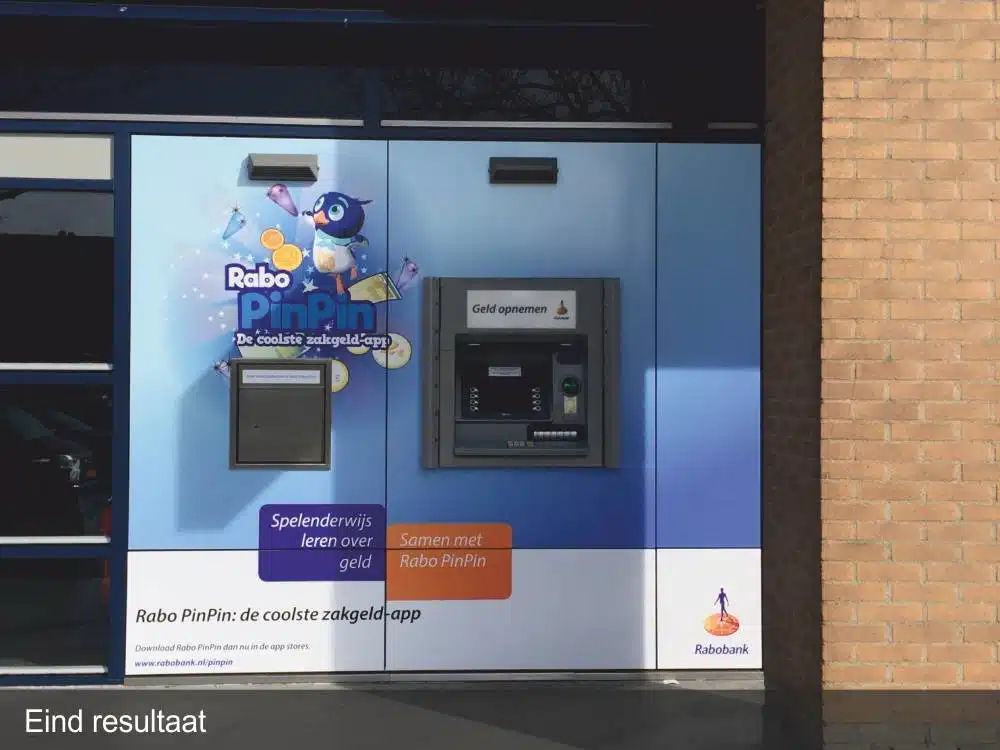 Belettering geldautomaat