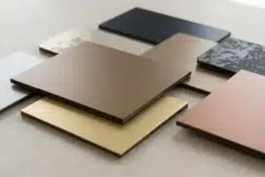 Staaltjes van Alucobond in premium anodised